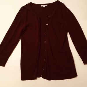 New York and Company burgundy cardigan size medium